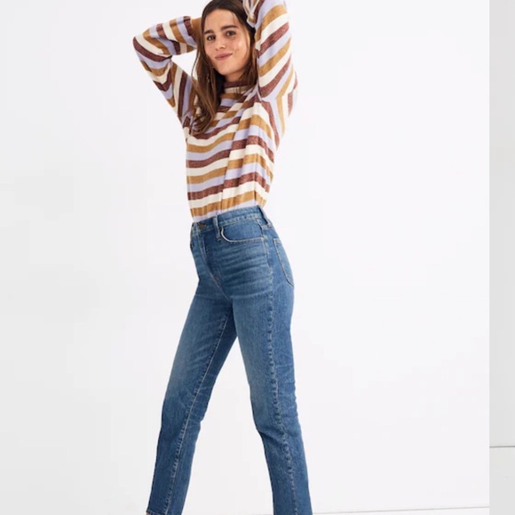 Madewell Classic Straight Leg High Rise Cropped Jeans Coldbrook Wash Size 27 - Picture 8 of 8